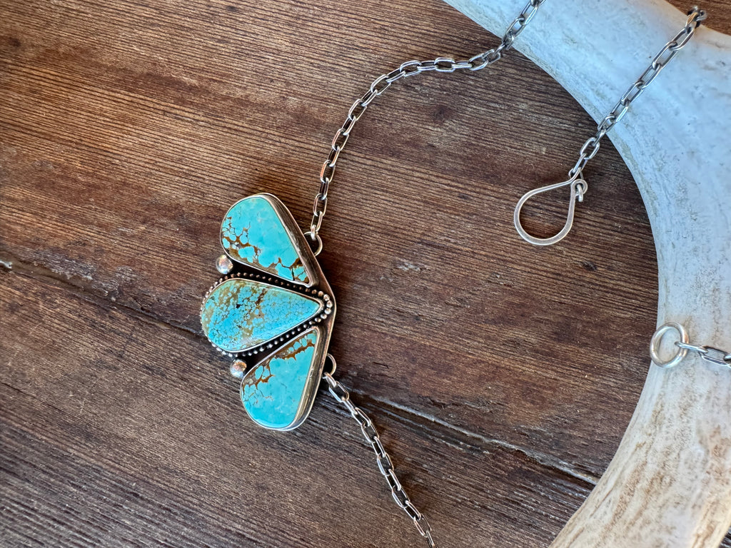 Sterling Silver Turquoise Pendant with 20” chain.