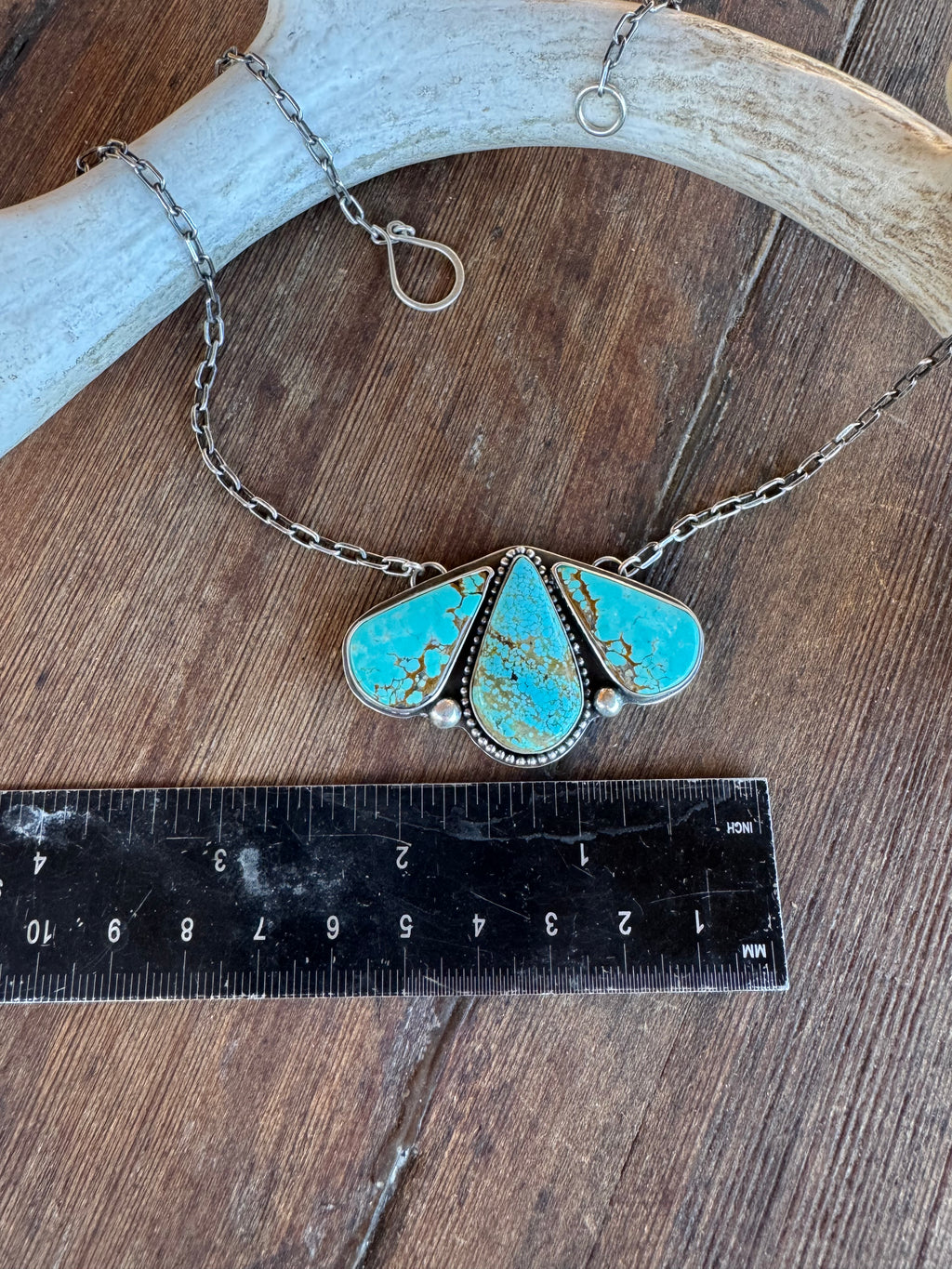 Sterling Silver Turquoise Pendant with 20” chain.