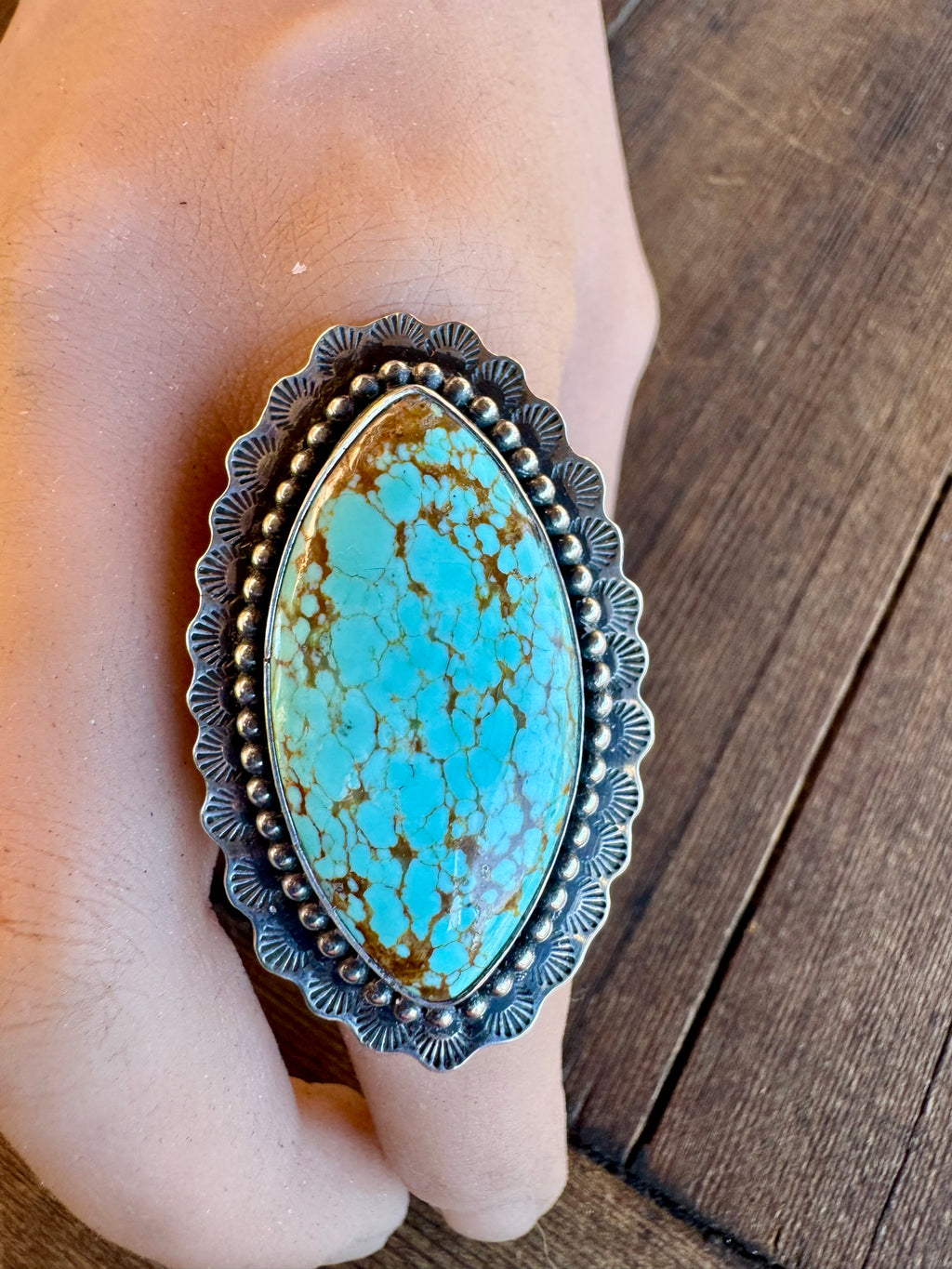 No8 Turquoise Statement Ring. Size 8.5