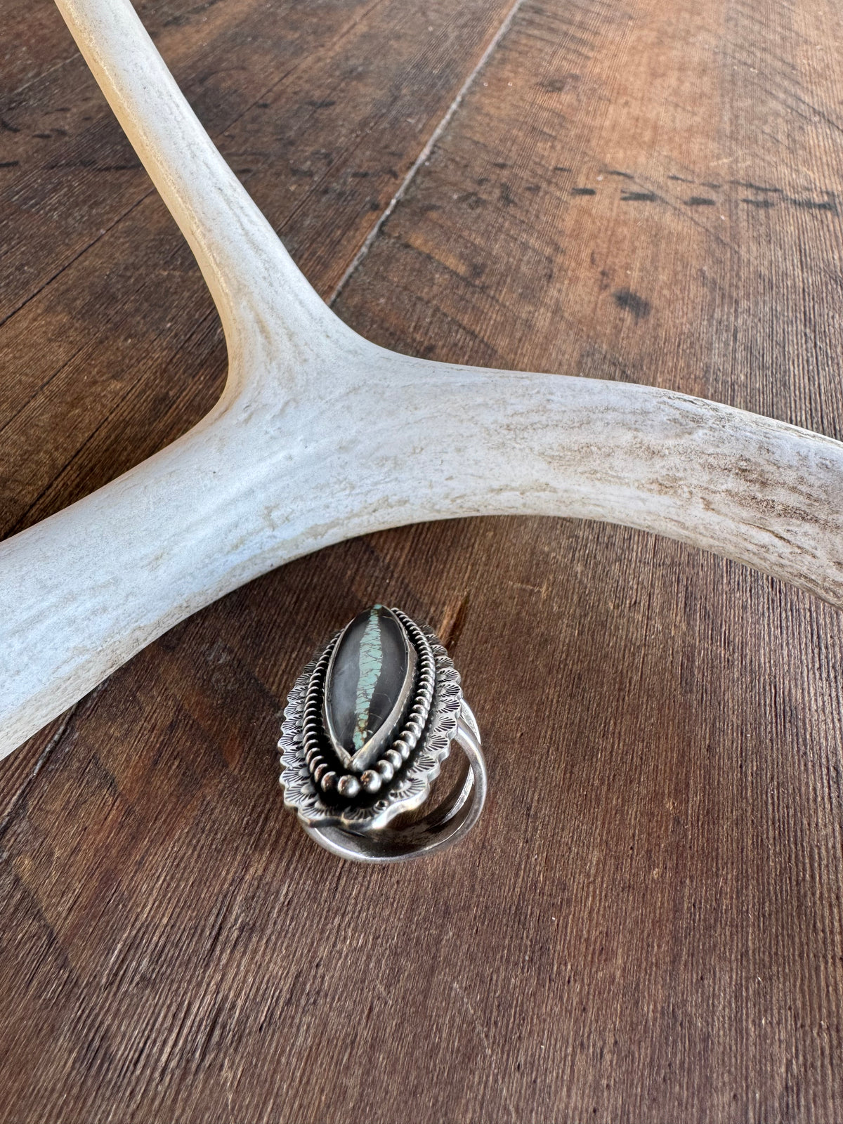 Sterling Silver Blackjack Turquoise Ring