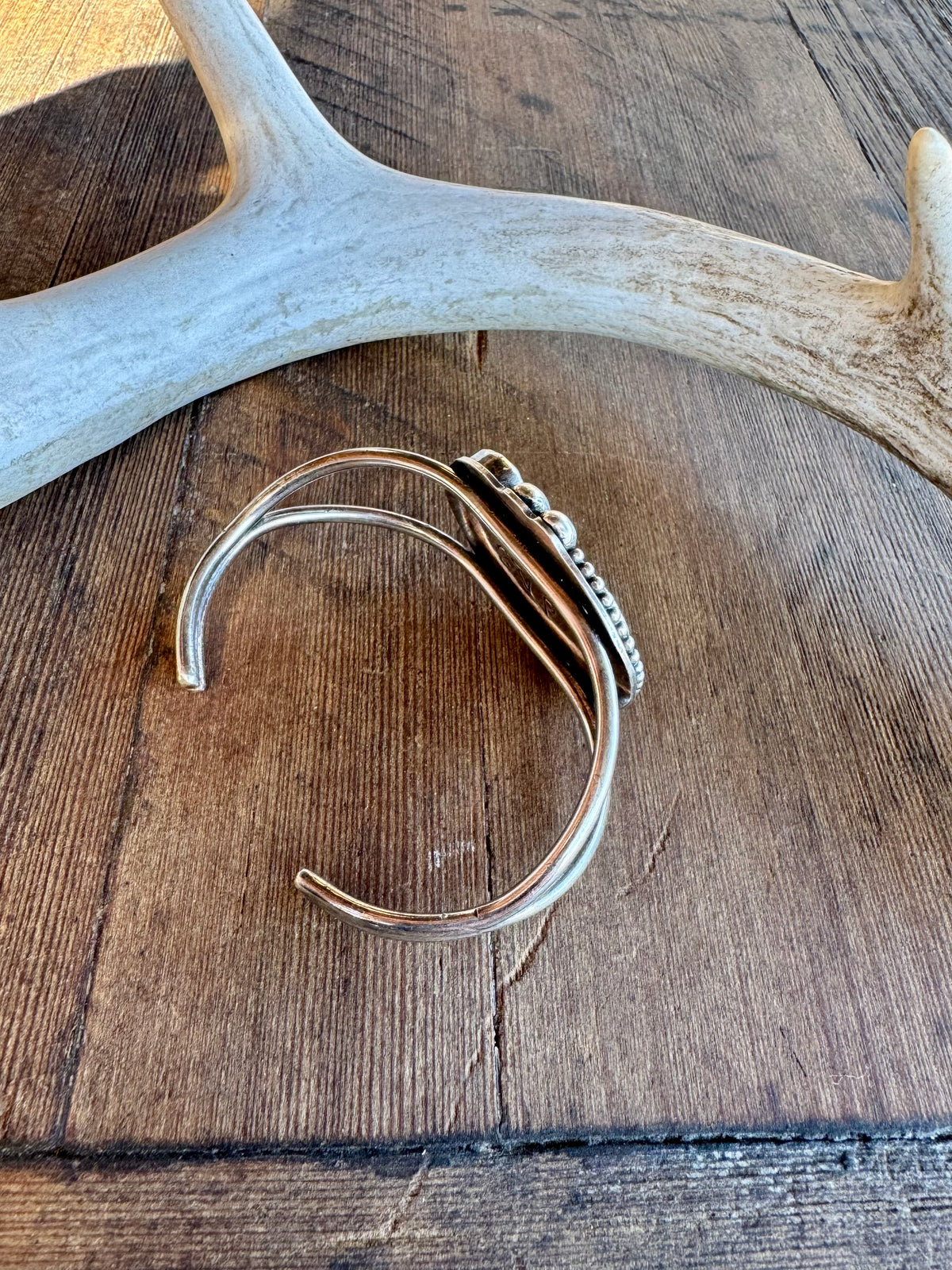 Blackjack & Kingman Turquoise Sterling Silver Cuff