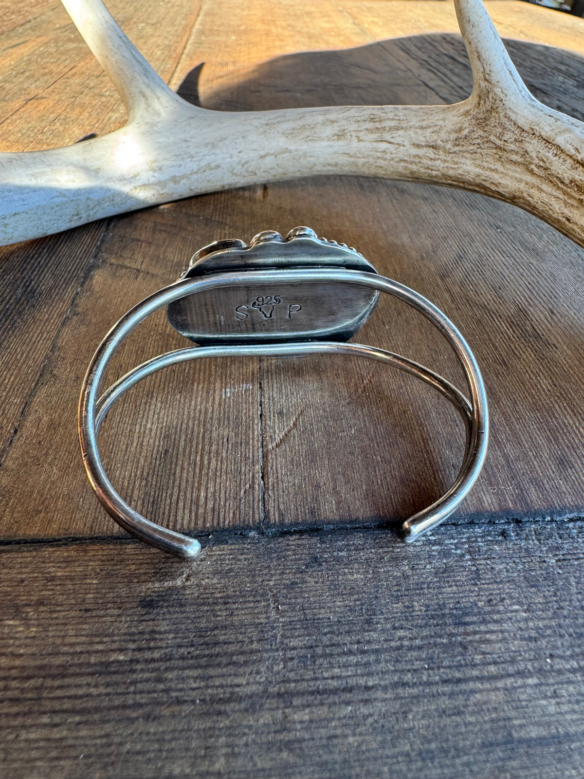 Blackjack & Kingman Turquoise Sterling Silver Cuff