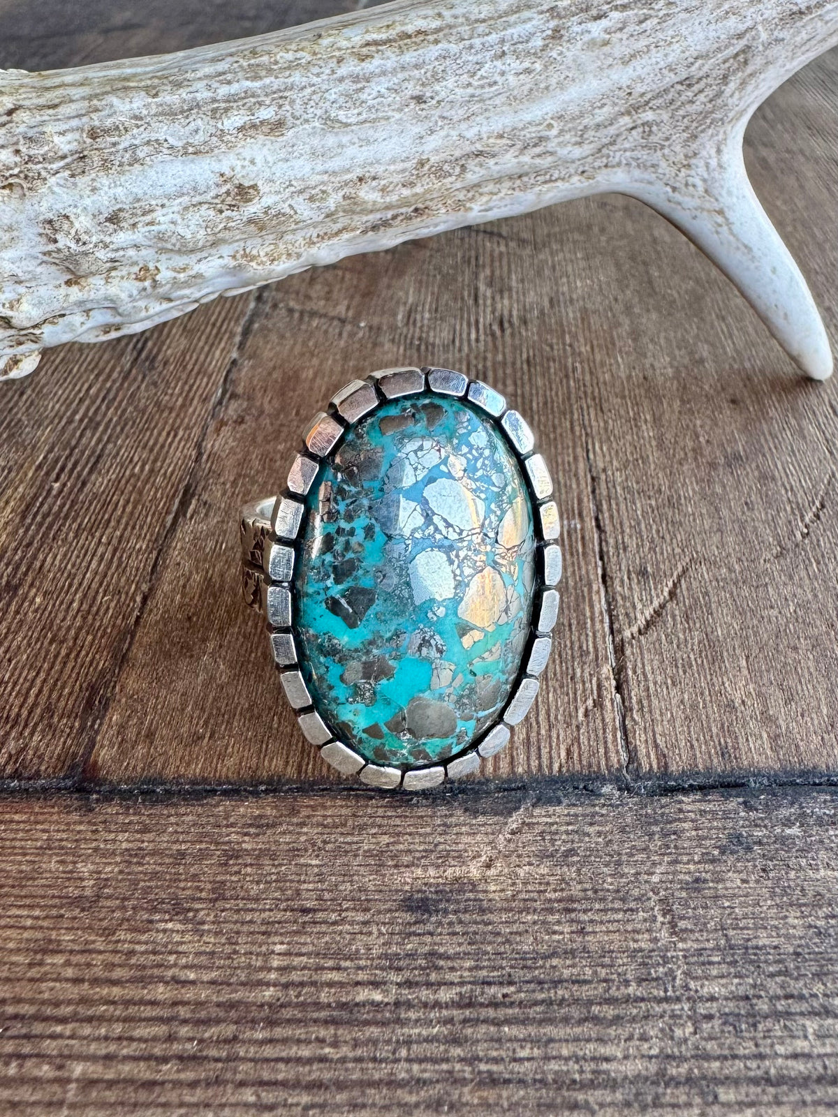 Morenci Turquoise Men’s Ring. Size 11.5