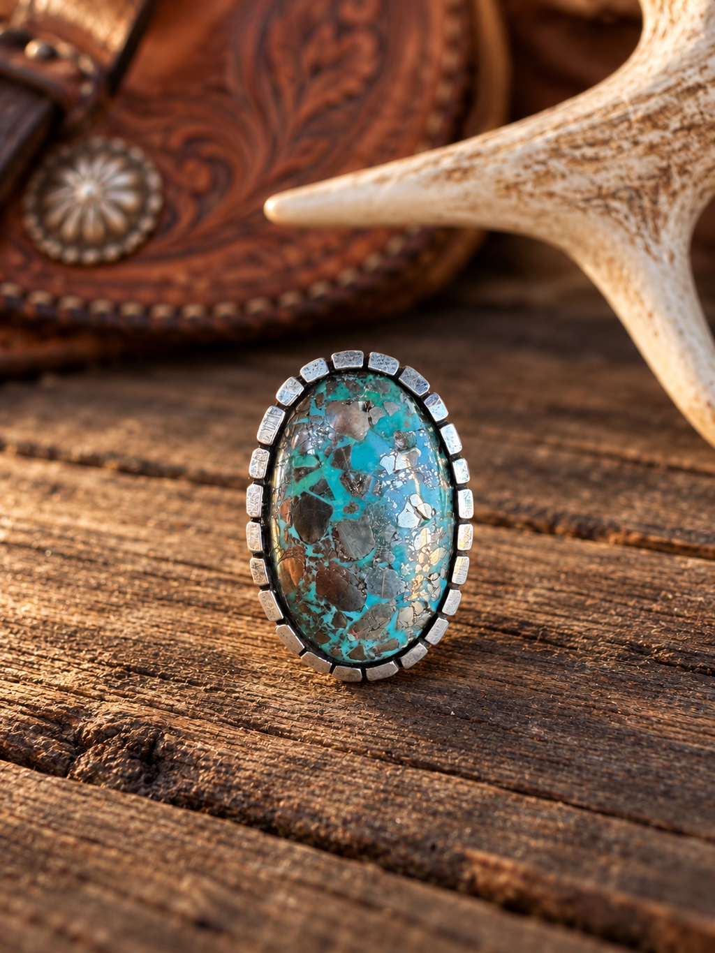Morenci Turquoise Men’s Ring. Size 11.5