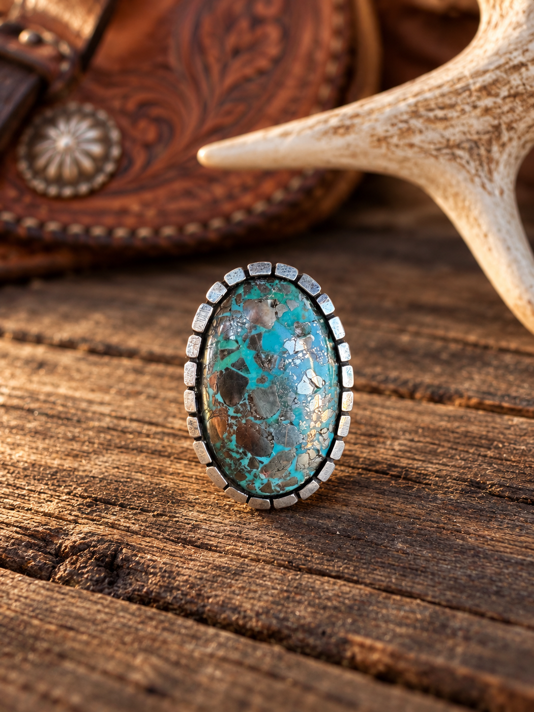 Morenci Turquoise Men’s Ring. Size 11.5