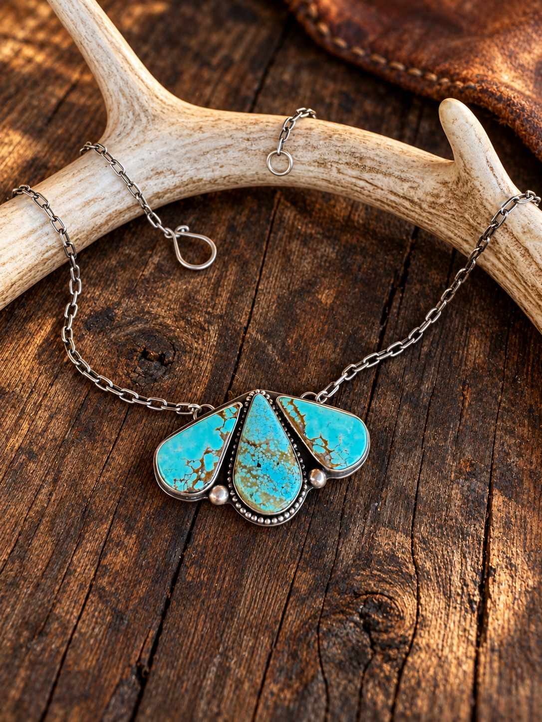 Sterling Silver Turquoise Pendant with 20” chain.