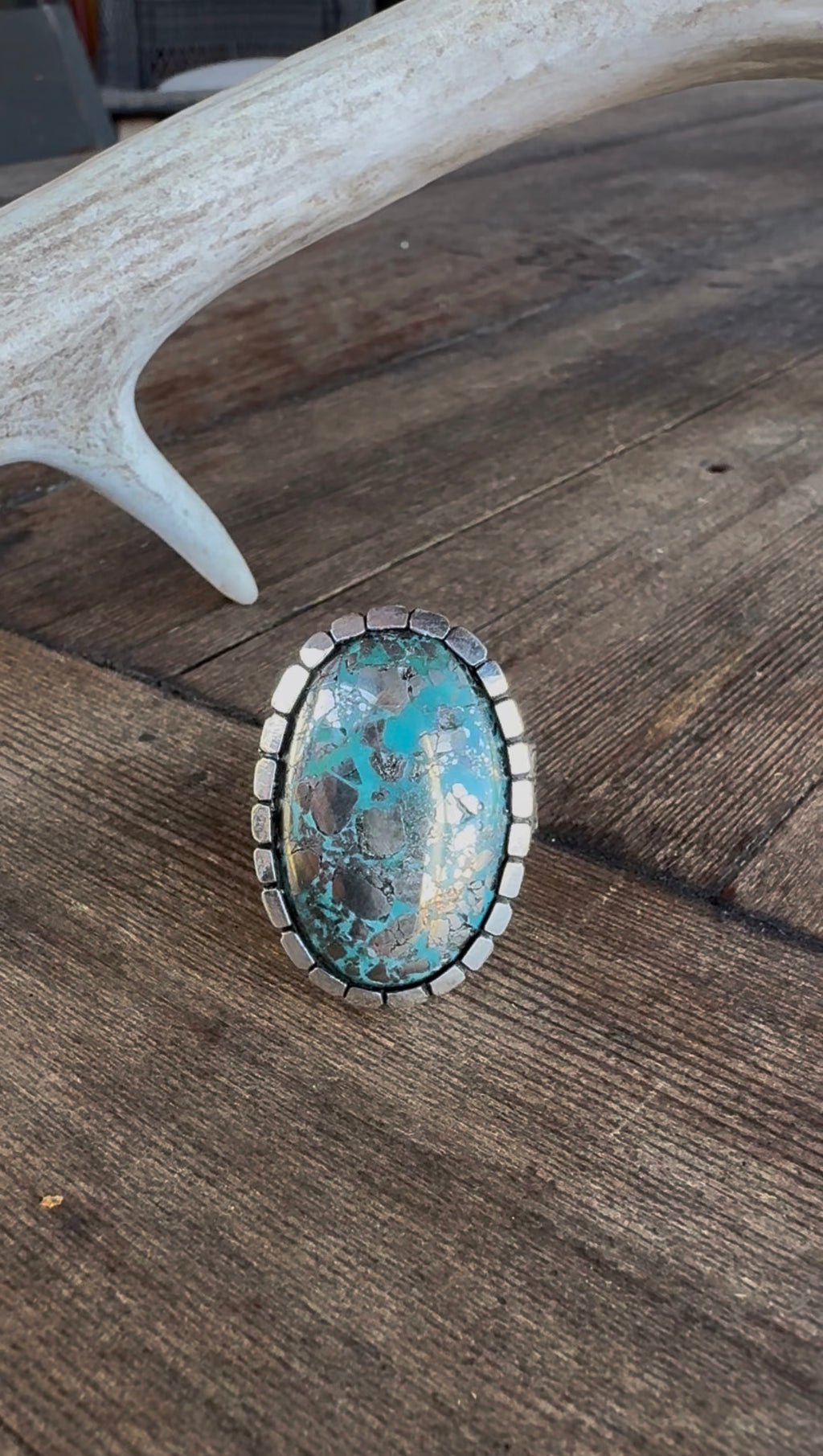 Morenci Turquoise Men’s Ring. Size 11.5