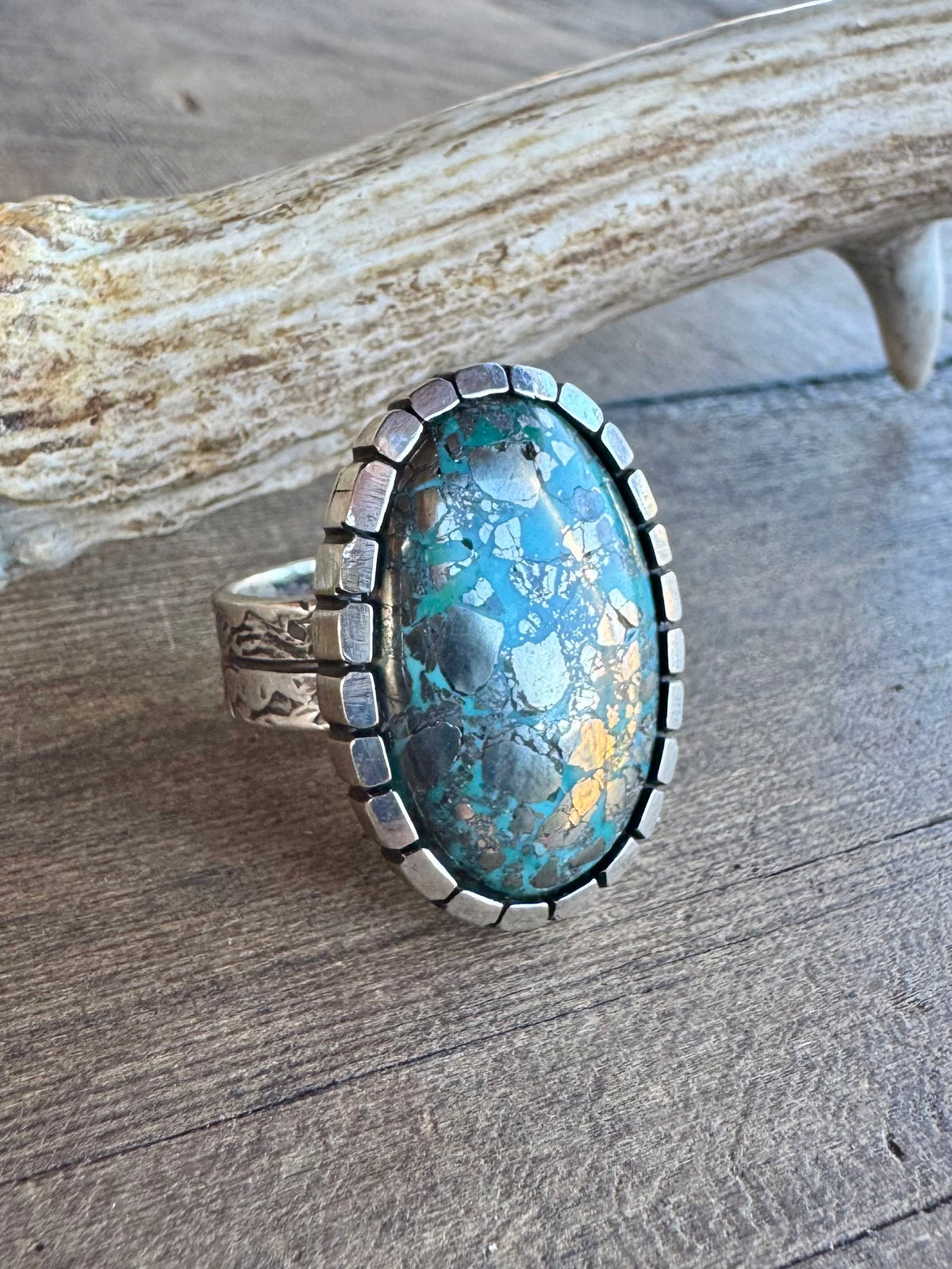 Morenci Turquoise Men’s Ring. Size 11.5
