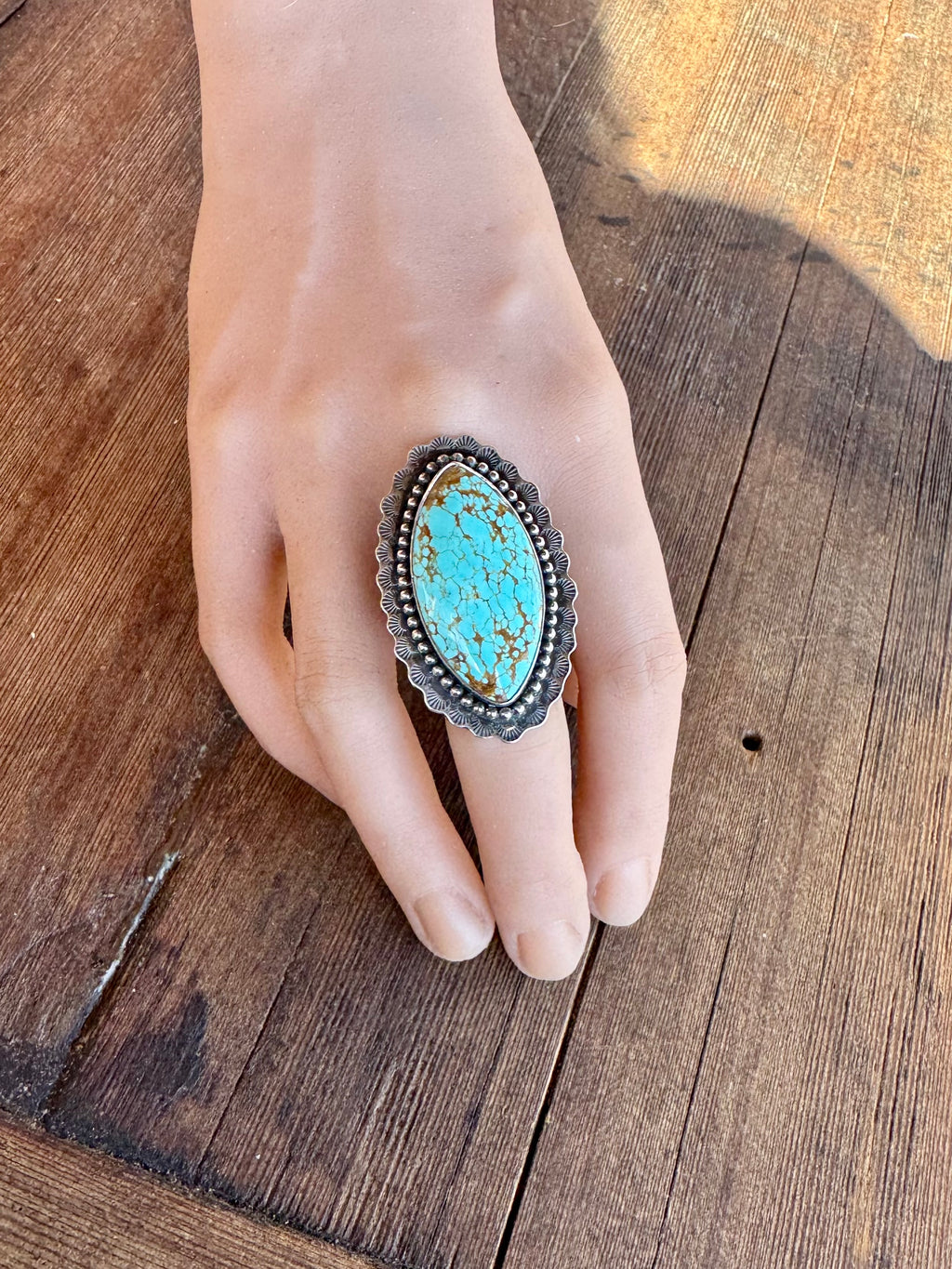 No8 Turquoise Statement Ring. Size 8.5