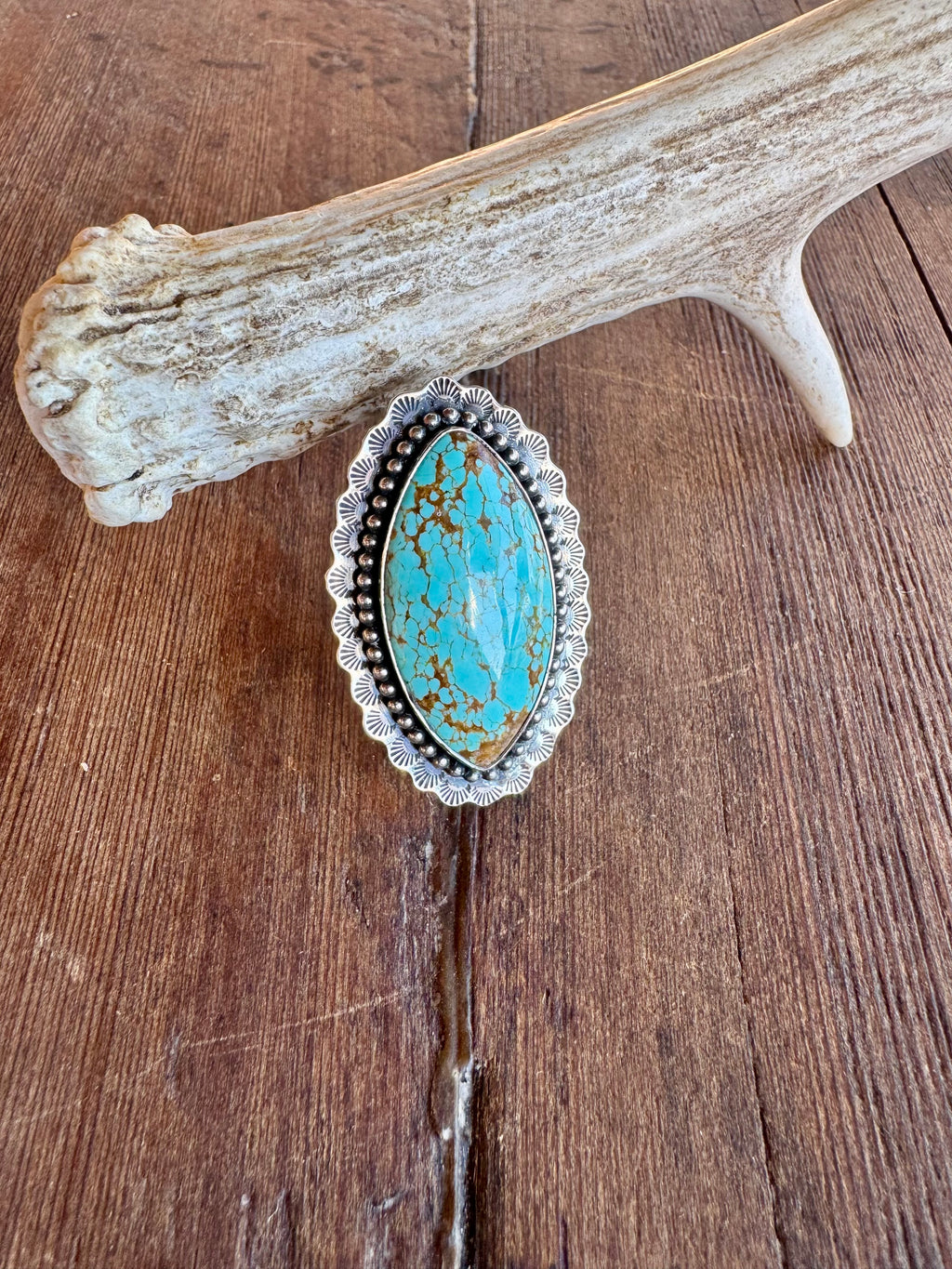 No8 Turquoise Statement Ring. Size 8.5