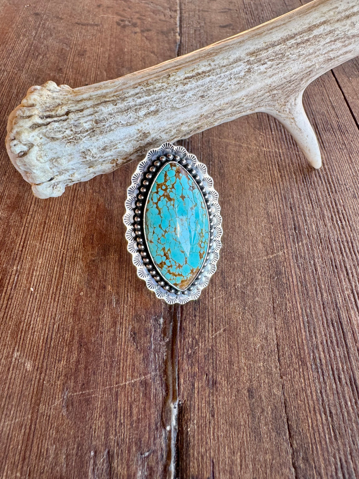 No8 Turquoise Statement Ring. Size 8.5