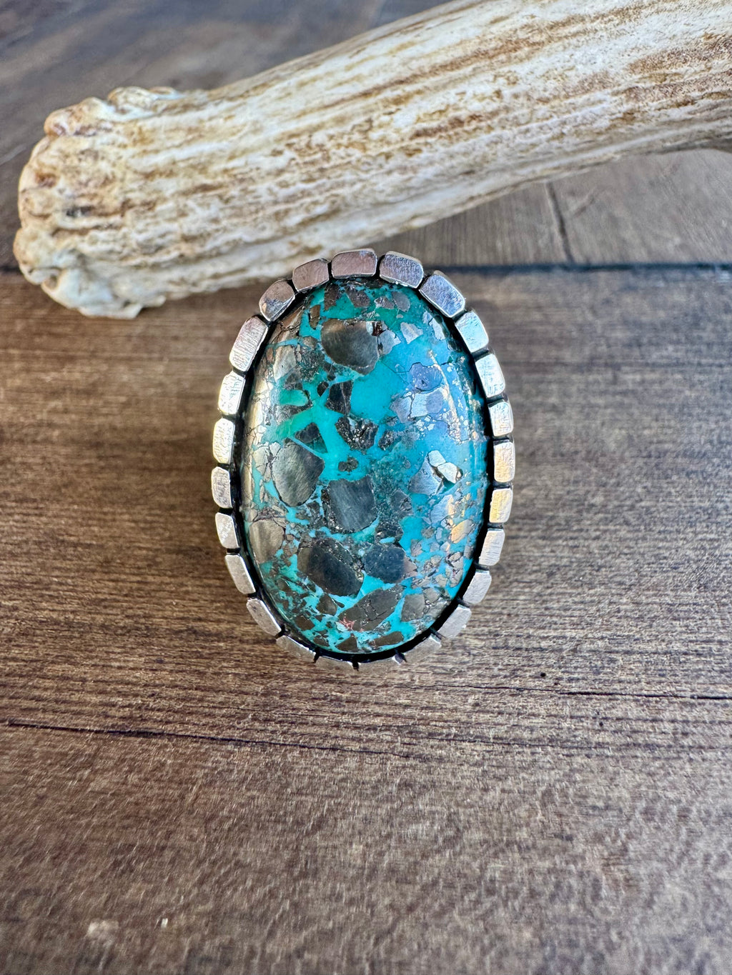 Morenci Turquoise Men’s Ring. Size 11.5
