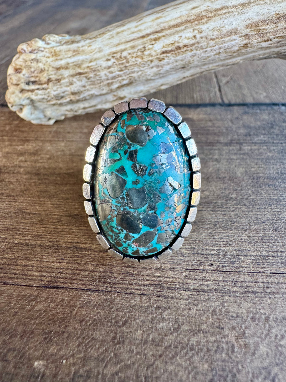 Morenci Turquoise Men’s Ring. Size 11.5