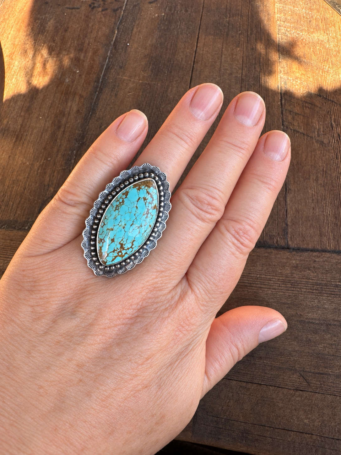 No8 Turquoise Statement Ring. Size 8.5