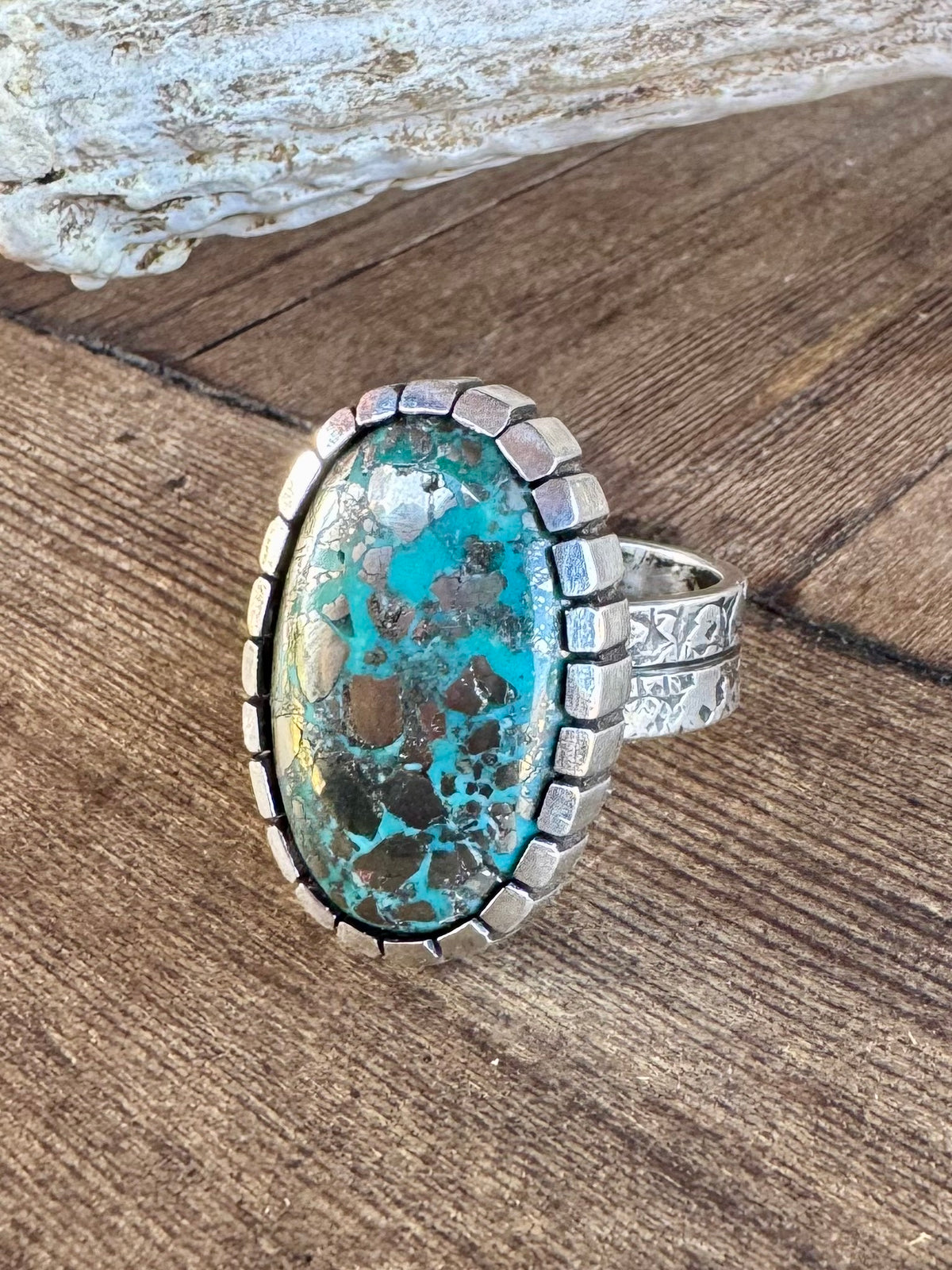 Morenci Turquoise Men’s Ring. Size 11.5
