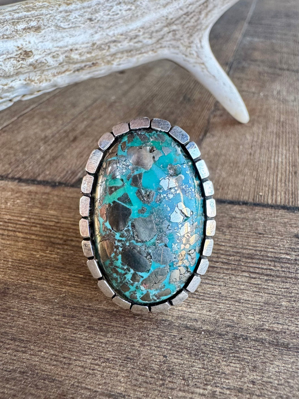 Morenci Turquoise Men’s Ring. Size 11.5