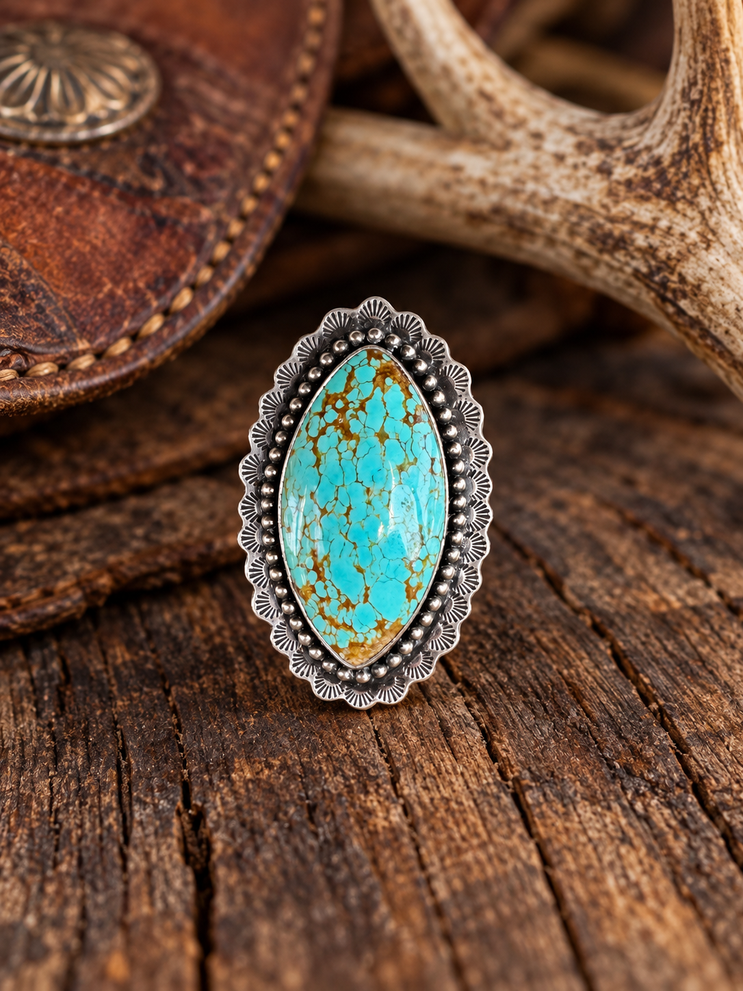 No8 Turquoise Statement Ring. Size 8.5