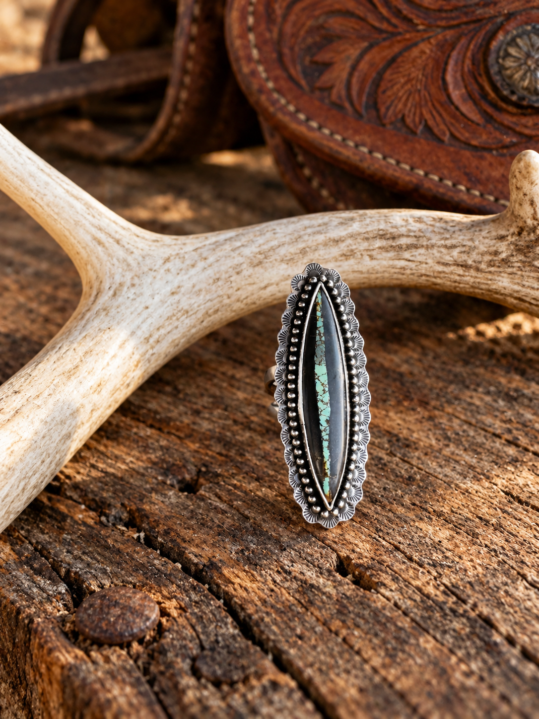 Sterling Silver Blackjack Turquoise Ring