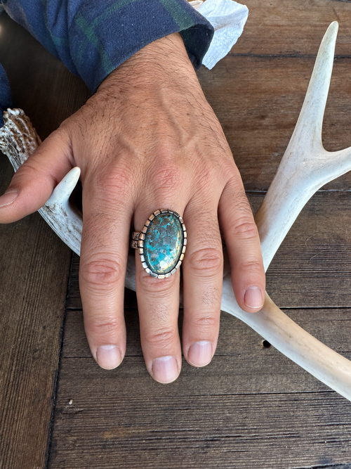 Morenci Turquoise Men’s Ring. Size 11.5