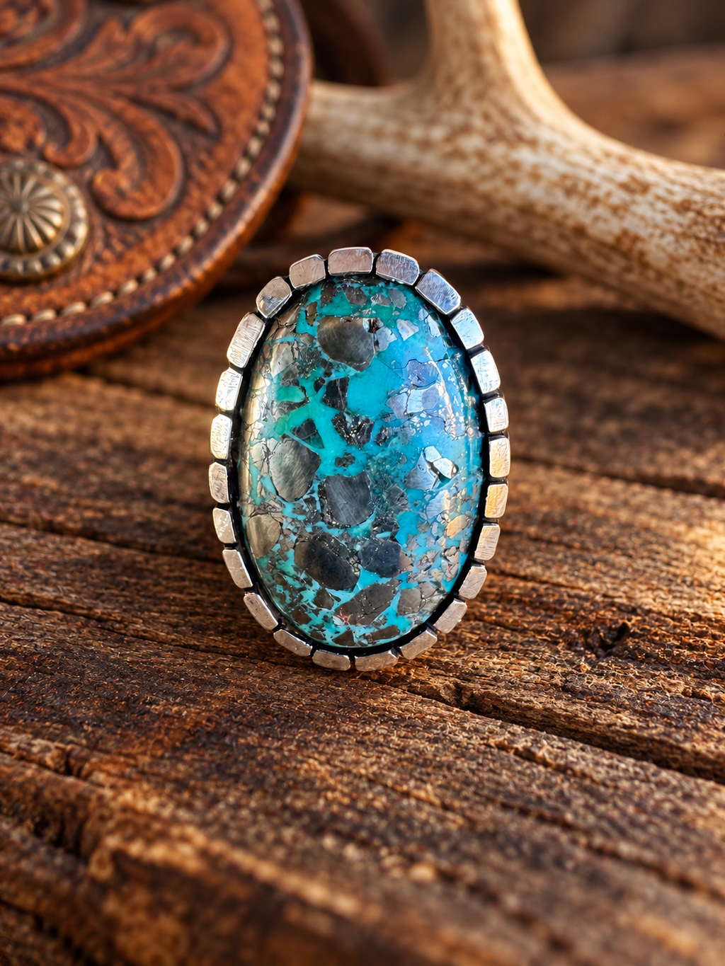 Morenci Turquoise Men’s Ring. Size 11.5