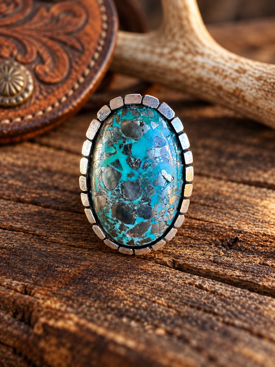 Morenci Turquoise Men’s Ring. Size 11.5