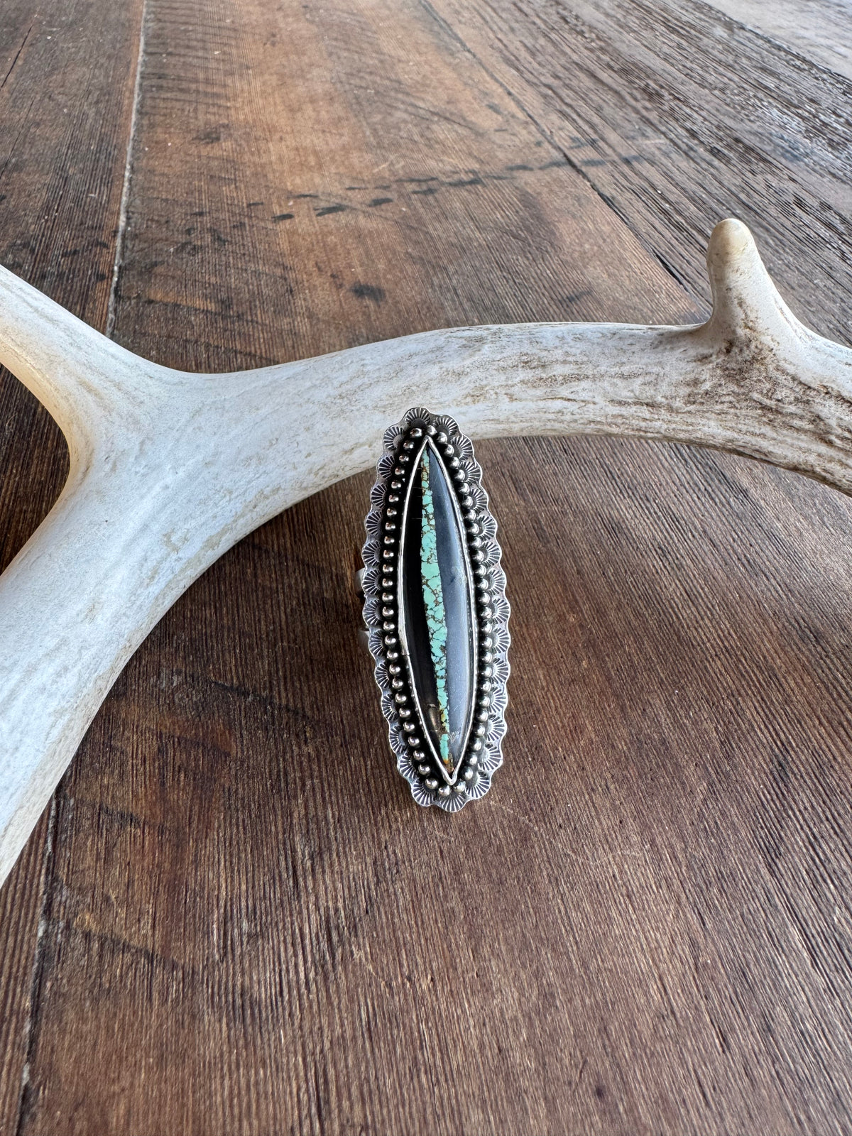 Sterling Silver Blackjack Turquoise Ring