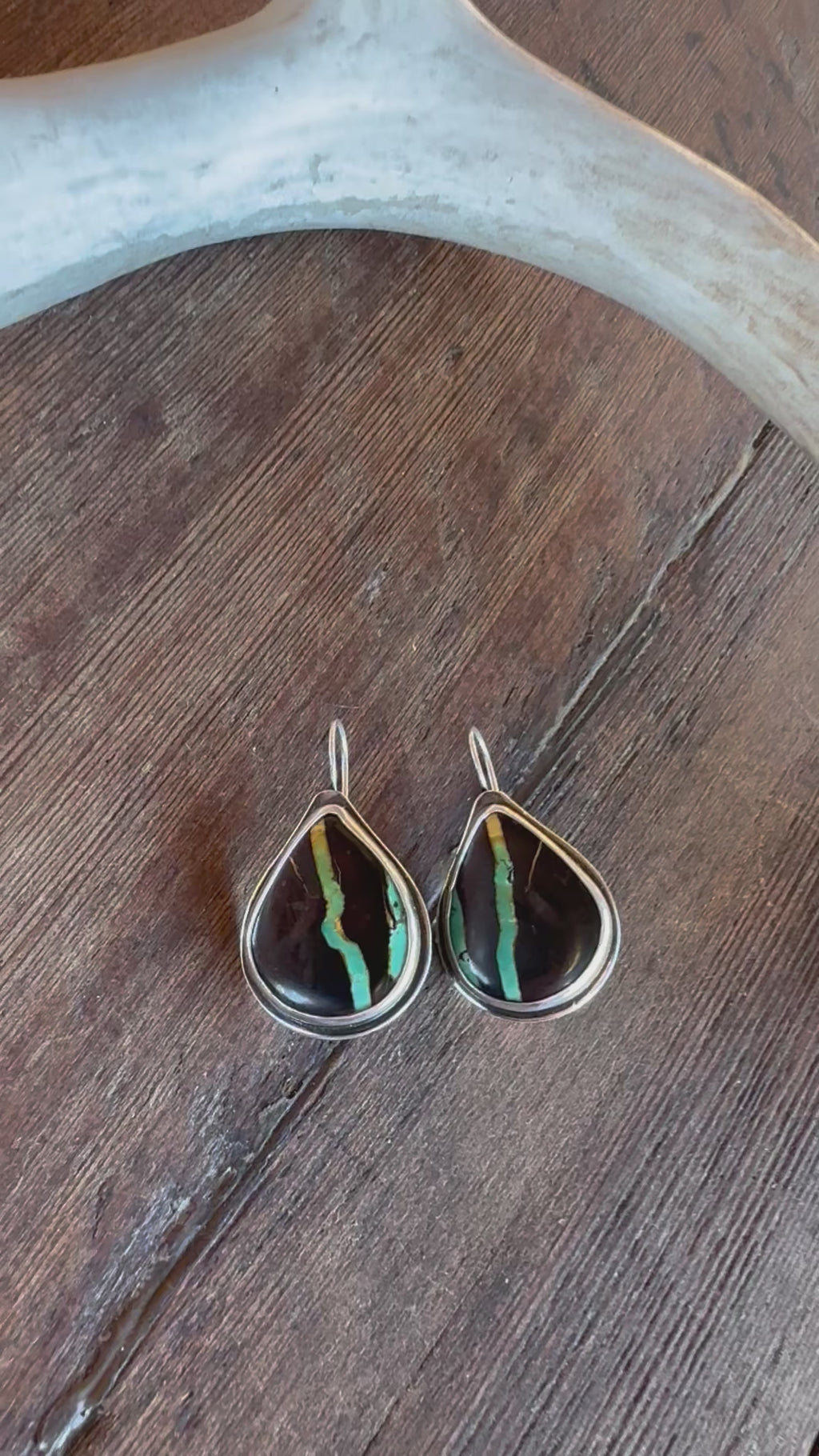 Sterling Silver Blackjack Turquoise Earrings.